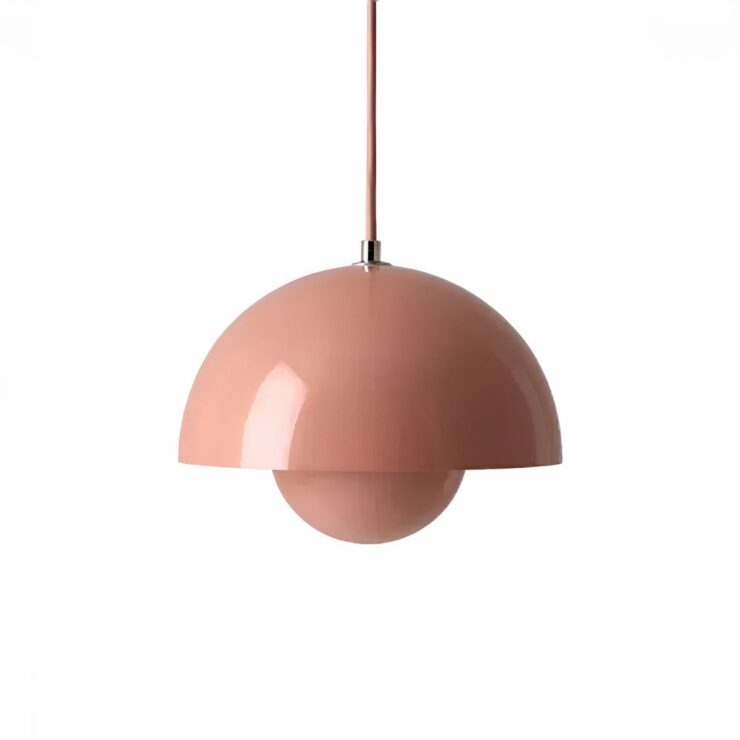 Lustre suspendu rose en forme de bourgeon de fleur