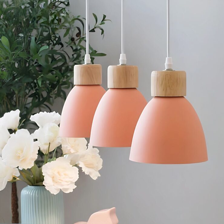 Lustre 3 suspensions colorées au style nordique