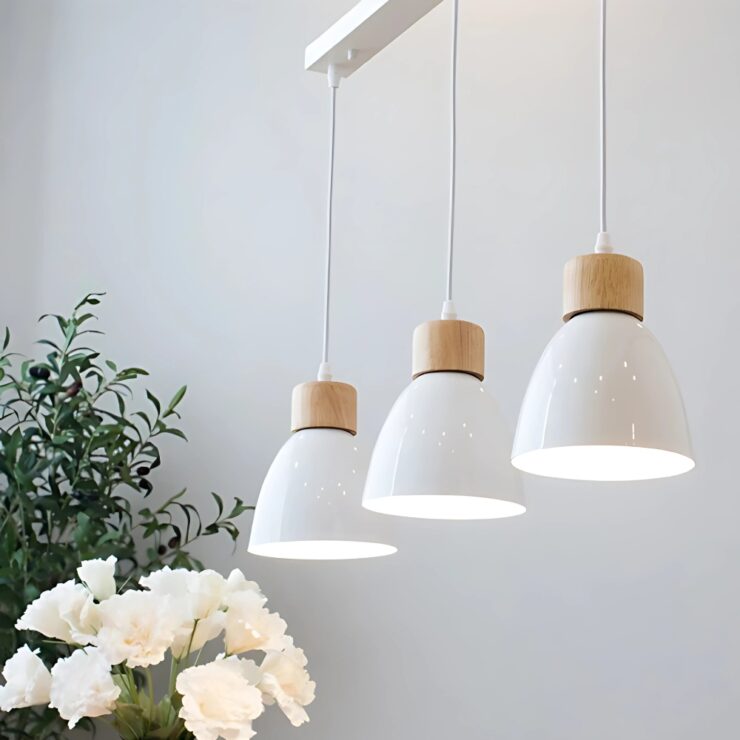Lustre 3 suspensions colorées au style nordique