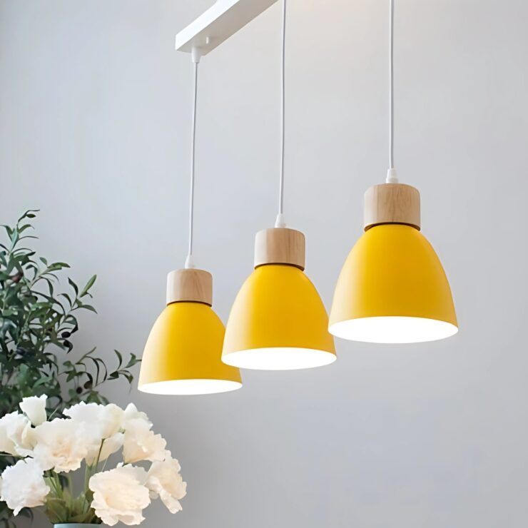 Lustre 3 suspensions colorées au style nordique