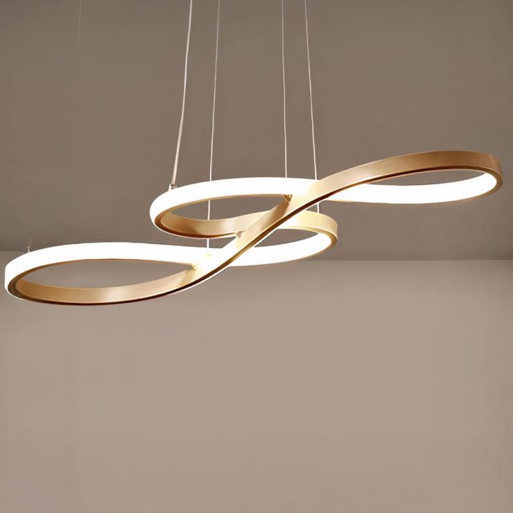 Lustre salle à manger LED aux lignes fluides