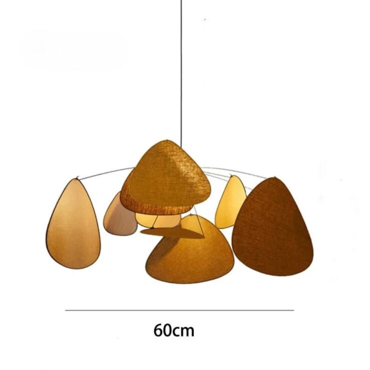 Lustre salon avec facettes en tissu