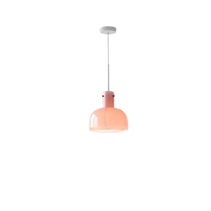 Lustre opaline vintage en verre teinté