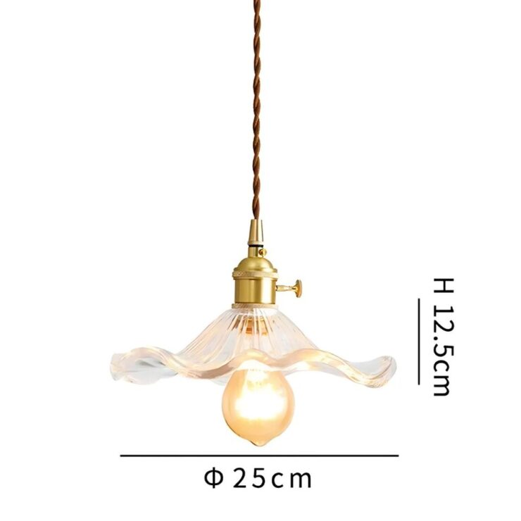 Lustre vintage en forme de fleur en verre
