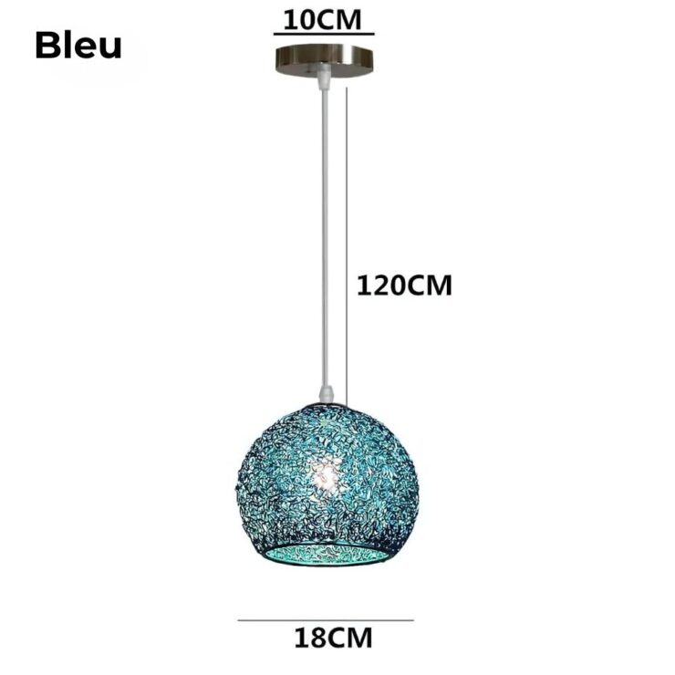 Lustre coloré chambre d'ado en fil d'aluminium