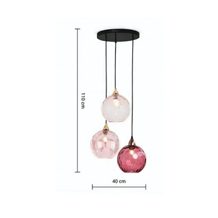 Lustre pendant en verre coloré style art-déco