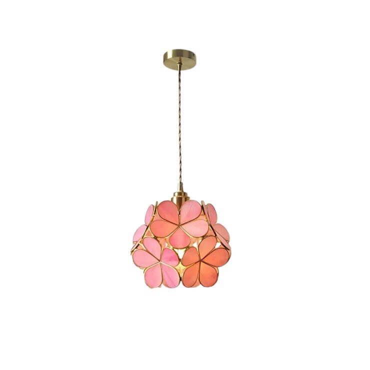 Lustre classique floral en verre teinté