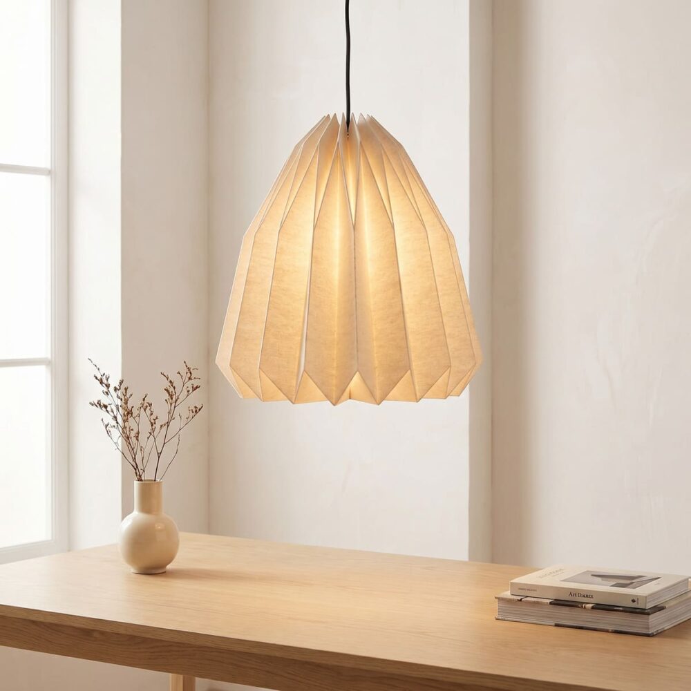 Suspension origami nordique en papier blanc fait main