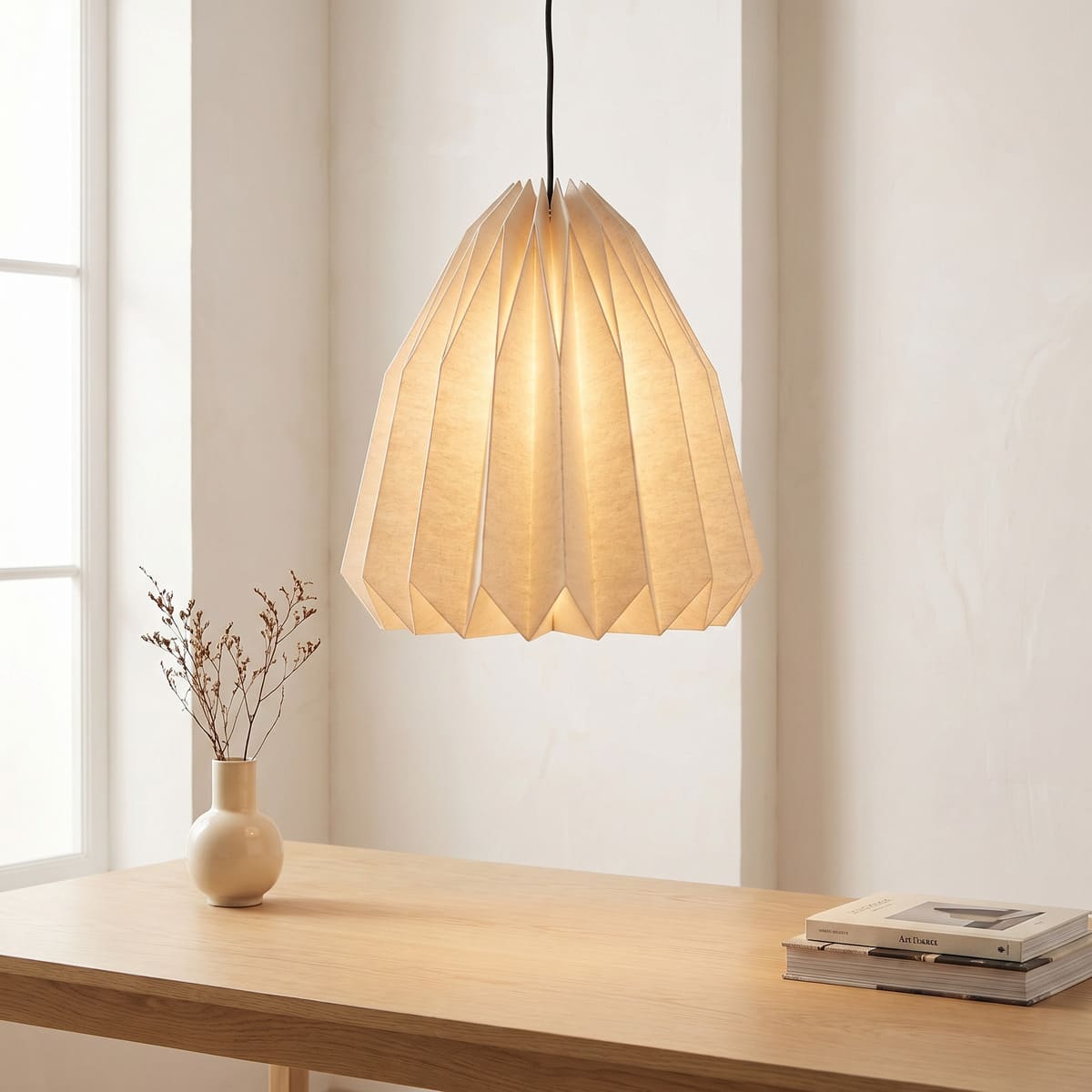 Suspension origami nordique en papier blanc fait main