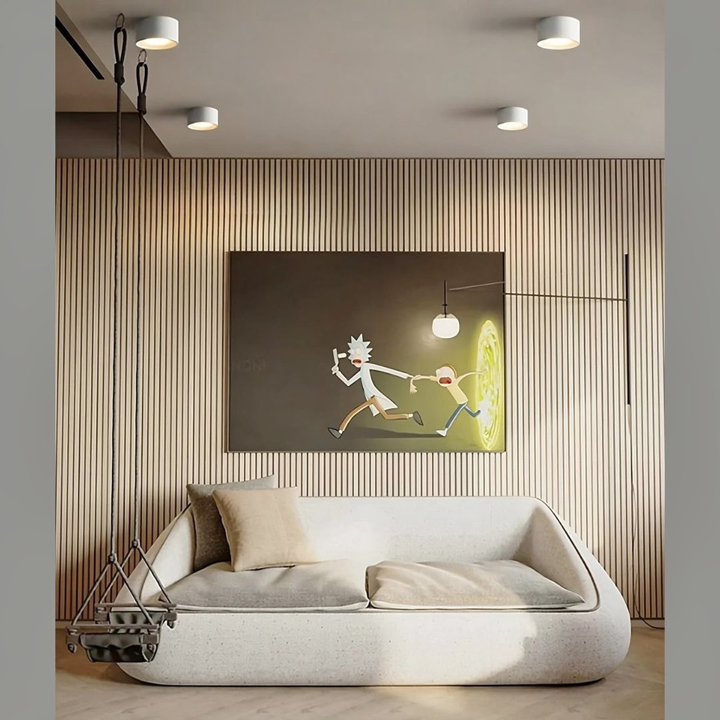 Plafonnier LED cylindrique en saillie design minimaliste contemporain – Image 10