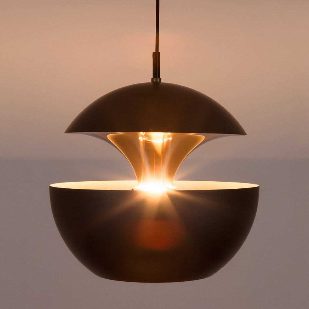 Lustre boule design noir intérieur doré – Image 5
