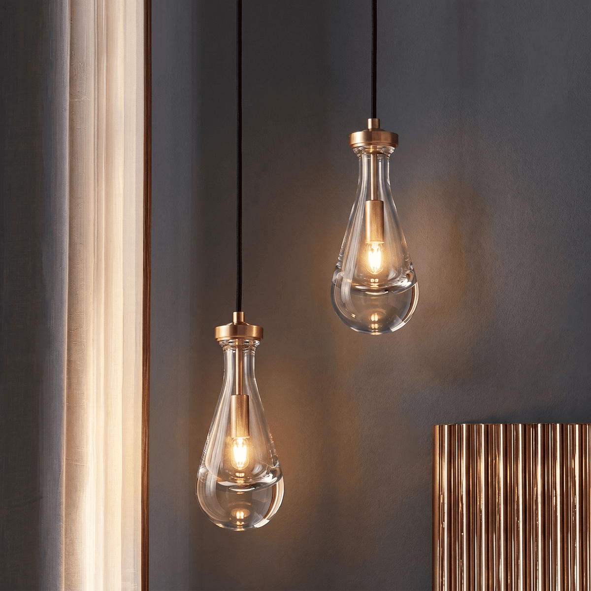 Suspension cristal goutte d'eau luminaire haut de gamme