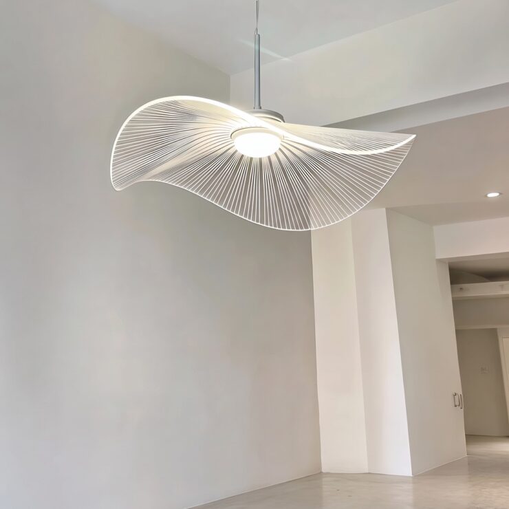 Lustre aérien blanc en acrylique, taille XXL (Ø 70 cm)